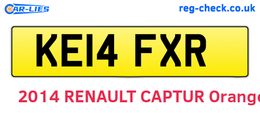 KE14FXR are the vehicle registration plates.