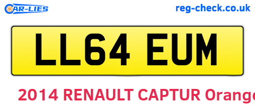 LL64EUM are the vehicle registration plates.