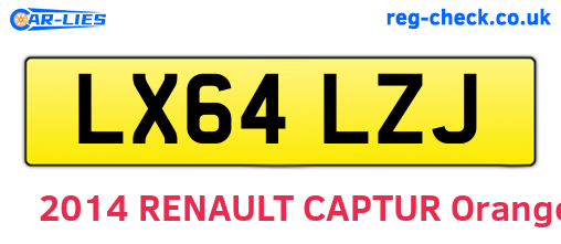 LX64LZJ are the vehicle registration plates.