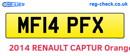 MF14PFX are the vehicle registration plates.