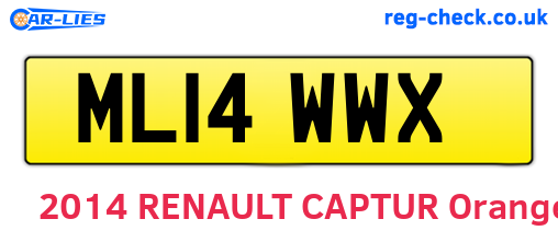 ML14WWX are the vehicle registration plates.
