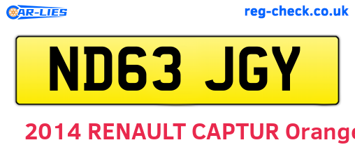 ND63JGY are the vehicle registration plates.