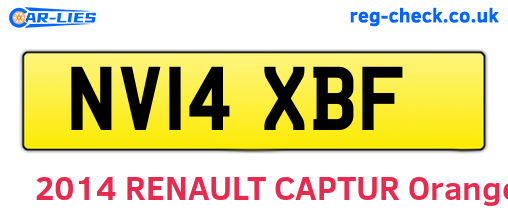 NV14XBF are the vehicle registration plates.