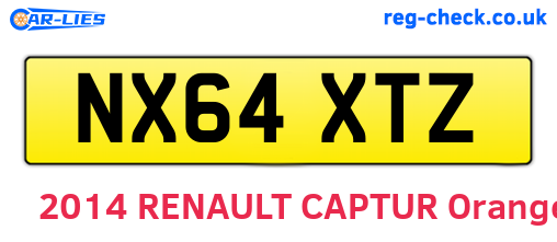 NX64XTZ are the vehicle registration plates.
