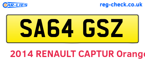 SA64GSZ are the vehicle registration plates.