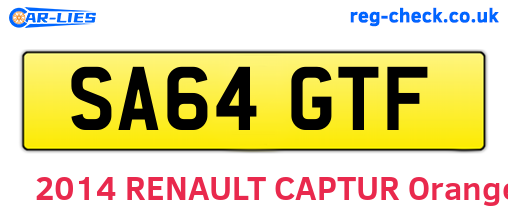 SA64GTF are the vehicle registration plates.