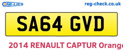 SA64GVD are the vehicle registration plates.