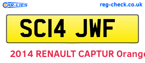 SC14JWF are the vehicle registration plates.