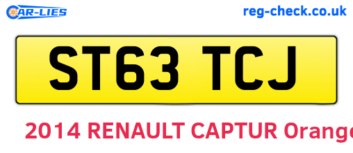 ST63TCJ are the vehicle registration plates.