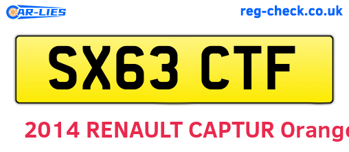 SX63CTF are the vehicle registration plates.