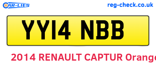 YY14NBB are the vehicle registration plates.