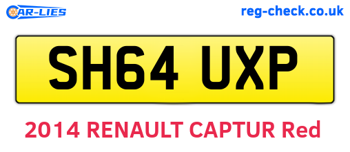 SH64UXP are the vehicle registration plates.