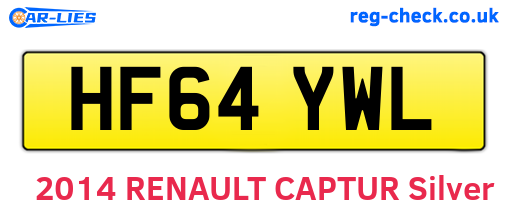 HF64YWL are the vehicle registration plates.