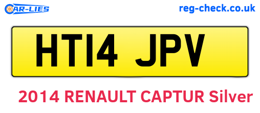 HT14JPV are the vehicle registration plates.