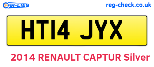 HT14JYX are the vehicle registration plates.