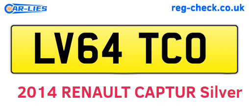 LV64TCO are the vehicle registration plates.