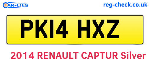 PK14HXZ are the vehicle registration plates.