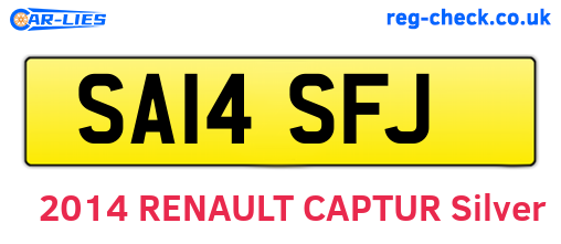 SA14SFJ are the vehicle registration plates.