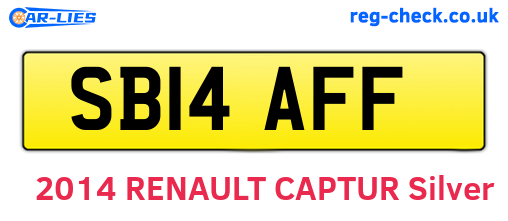 SB14AFF are the vehicle registration plates.