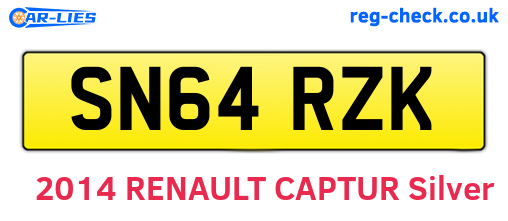 SN64RZK are the vehicle registration plates.