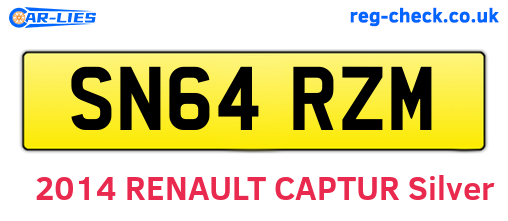 SN64RZM are the vehicle registration plates.