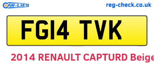 FG14TVK are the vehicle registration plates.