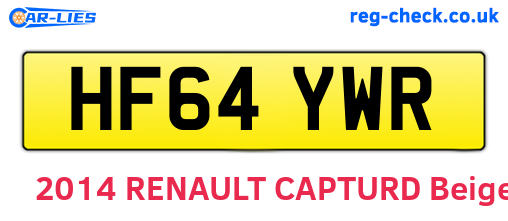 HF64YWR are the vehicle registration plates.
