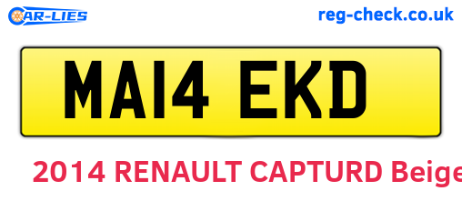 MA14EKD are the vehicle registration plates.