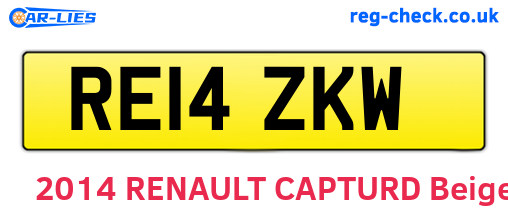 RE14ZKW are the vehicle registration plates.