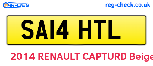 SA14HTL are the vehicle registration plates.