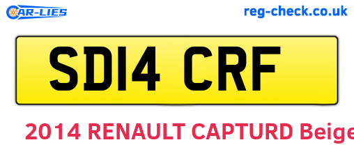 SD14CRF are the vehicle registration plates.
