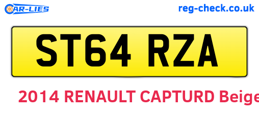 ST64RZA are the vehicle registration plates.