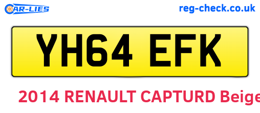 YH64EFK are the vehicle registration plates.