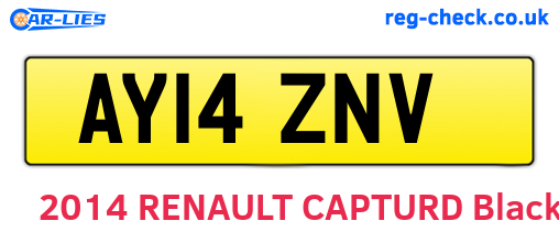 AY14ZNV are the vehicle registration plates.