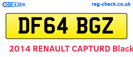 DF64BGZ are the vehicle registration plates.