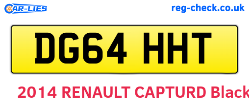 DG64HHT are the vehicle registration plates.
