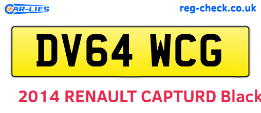 DV64WCG are the vehicle registration plates.