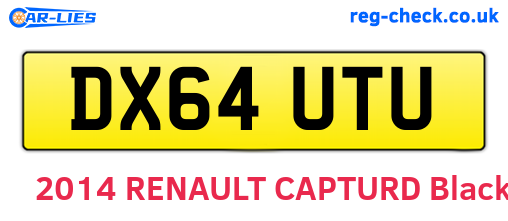 DX64UTU are the vehicle registration plates.