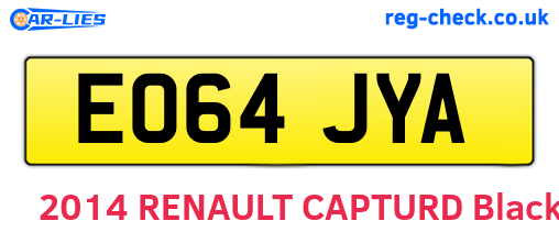 EO64JYA are the vehicle registration plates.