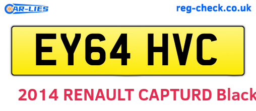 EY64HVC are the vehicle registration plates.