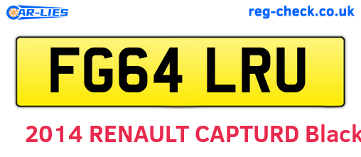 FG64LRU are the vehicle registration plates.