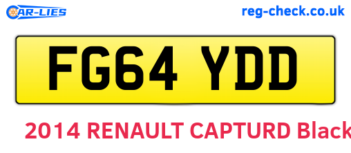 FG64YDD are the vehicle registration plates.