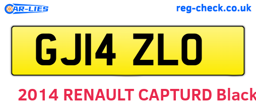 GJ14ZLO are the vehicle registration plates.