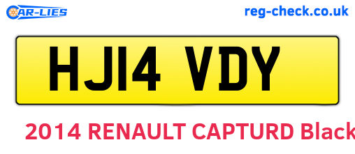HJ14VDY are the vehicle registration plates.
