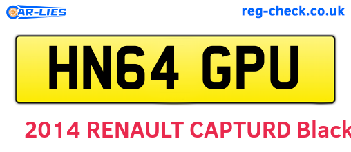 HN64GPU are the vehicle registration plates.