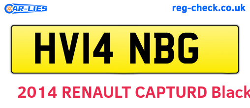 HV14NBG are the vehicle registration plates.