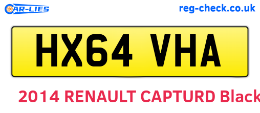 HX64VHA are the vehicle registration plates.