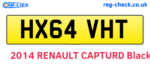 HX64VHT are the vehicle registration plates.