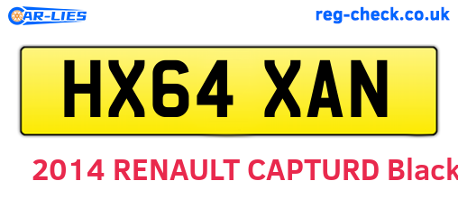 HX64XAN are the vehicle registration plates.