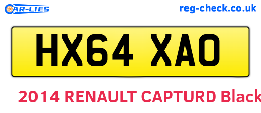 HX64XAO are the vehicle registration plates.